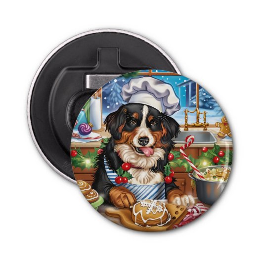 Entlebucher Mountain Holiday Baking: feestelijk Button Flesopener (Voorkant)