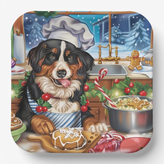Entlebucher Mountain Holiday Baking: feestelijk Papieren Bordje (Voorkant)