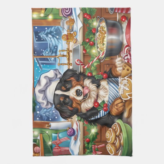 Entlebucher Mountain Holiday Baking: feestelijk Theedoek (Verticaal)