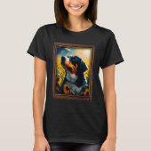 Entlebucher Mountain Painting Zonnebloem Bloem Moe T-shirt (Voorkant)