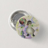 Entlein mit Seifenblase Ronde Button 3,2 Cm (Voorkant /achterkant)