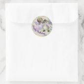 Entlein mit Seifenblase Ronde Sticker (Tas)