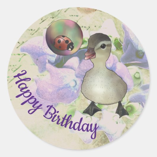 Entlein mit Seifenblase Ronde Sticker (Voorkant)