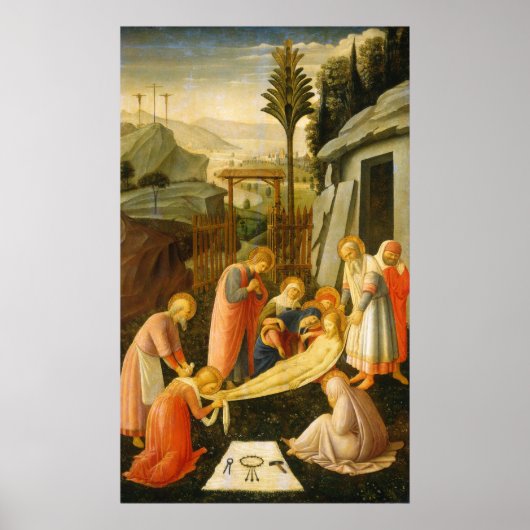 Entombment van Christus, Fra Angelico Fine Art Pos Poster (Voorkant)