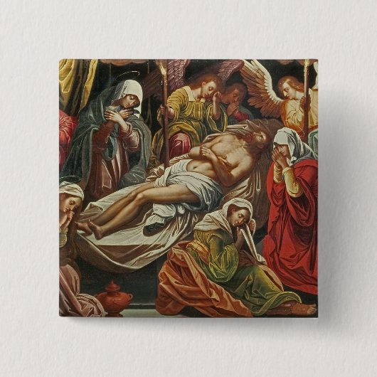 Entombment van Christus, Villabranca Vierkante Button 5,1 Cm (Voorkant)