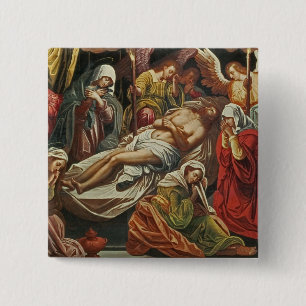 Entombment van Christus, Villabranca Vierkante Button 5,1 Cm