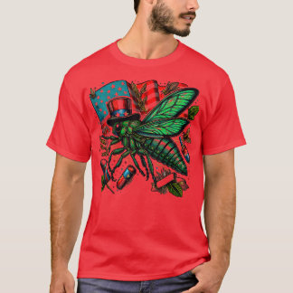 Entomologie Cicada 4 juli Lover Cicada Fest 2024 T-shirt