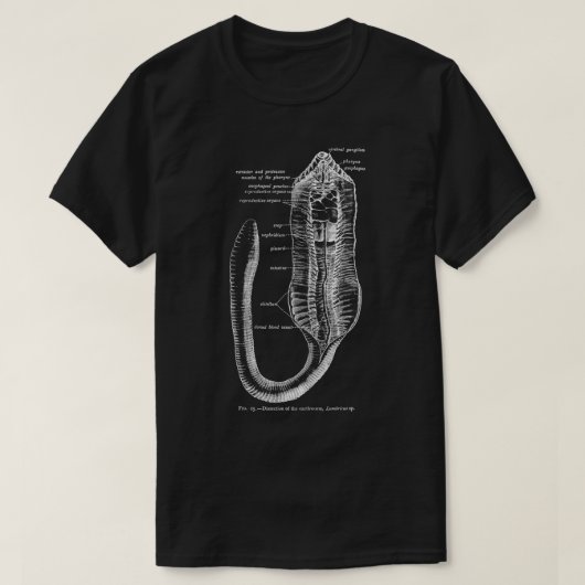 entomologie regenwormanatomie t-shirt (Design voorkant)