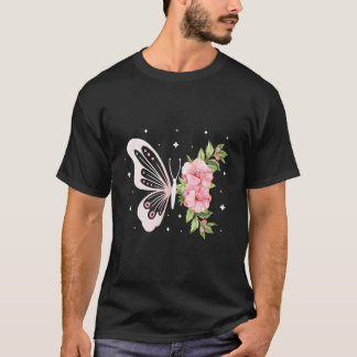 Entomologie Vrouwen Bloemenvleugel Vlinder T-shirt