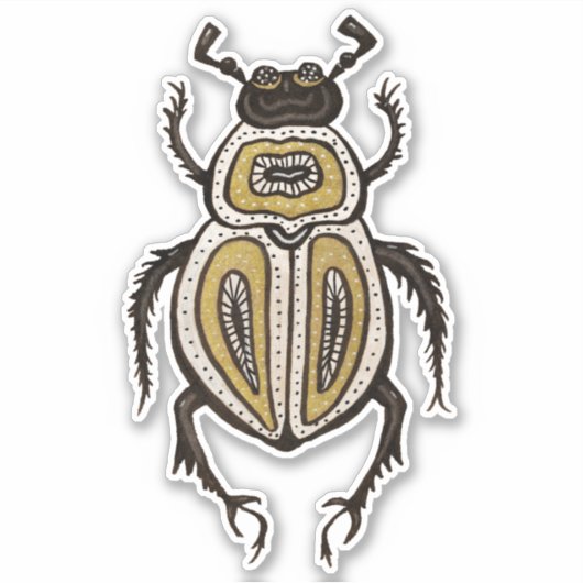Entomologische kunst van Fun Beetle Sticker (Voorkant)