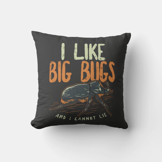 Entomoloog - Ik hou van Big Bugs Kussen (Voorkant)