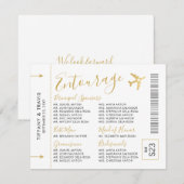 Entourage Reis Thema Instapkaart Ticket Informatiekaartje (Voorkant / Achterkant)