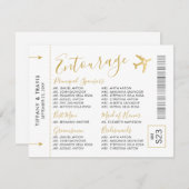 Entourage Reis Thema Insteken Boarding Pass Ticket Informatiekaartje (Voorkant / Achterkant)