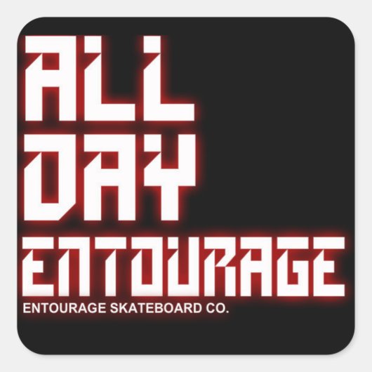 Entourage Skateboarden Sticker - SQUARE (Voorkant)