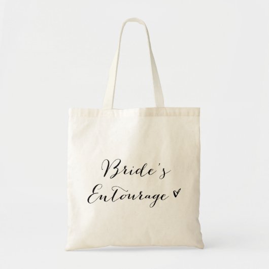 entourage van de bruid | Zwarte moderne kalligrafi Tote Bag (Voorkant)
