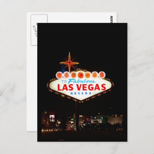 Entra Vegas Iluminado Briefkaart (Voorkant / Achterkant)