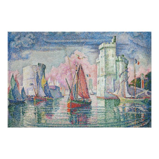 Entrance of La Rochelle Harbor, Paul Signac Foto Afdruk (Voorkant)