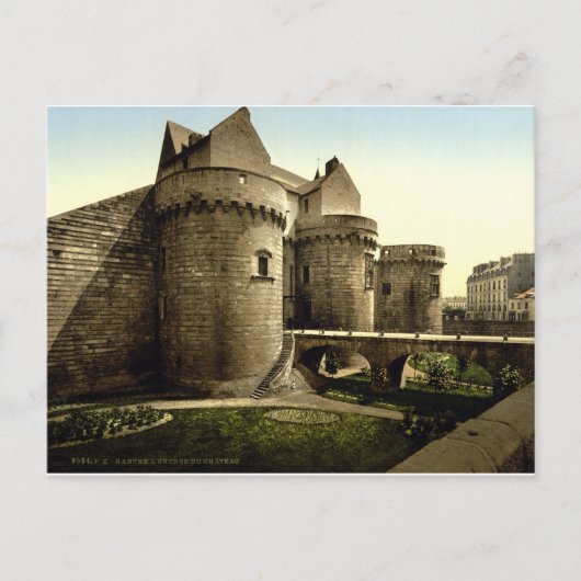 Entrance to Castle Nantes, Frankrijk Briefkaart (Voorkant)