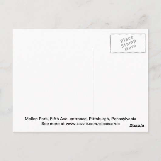 Entrance to Mellon Park, Pittsburgh, PA Briefkaart (Achterkant)