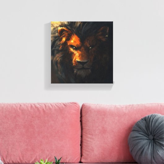 Entre Leões Canvas Afdruk (Insitu (Woonkamer))