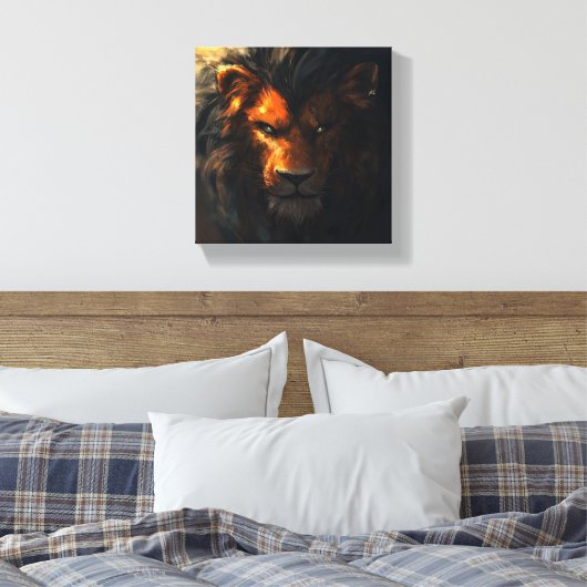 Entre Leões Canvas Afdruk (Insitu (Slaapkamer))