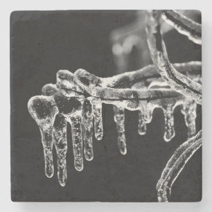 entred ijzige winter stenen onderzetter