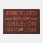 Entree begroeting met stijl, Ego off smile op Deurmat (Voorkant)