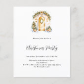Entree groen goud Kerstfeest uitnodiging (Voorkant)