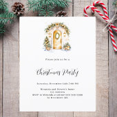 Entree groen goud Kerstfeest uitnodiging