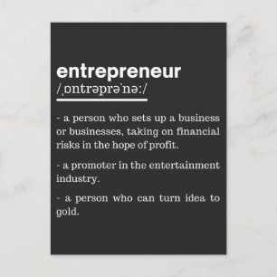 Entrepreneur Definition Funny Business Owner Gift Feestdagenkaart