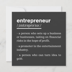 Entrepreneur Definition Funny Business Owner Gift Kaart