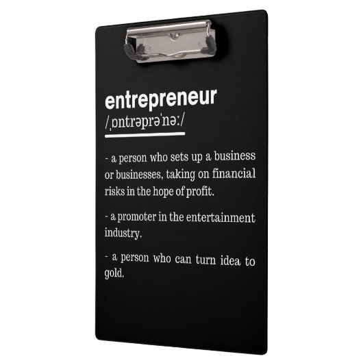 Entrepreneur Definition Funny Business Owner Gift Klembord (Links)