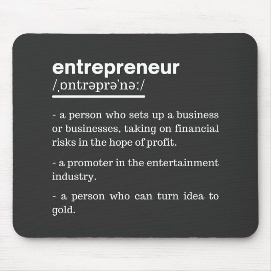 Entrepreneur Definition Funny Business Owner Gift Muismat (Voorkant)