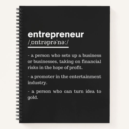 Entrepreneur Definition Funny Business Owner Gift Notitieboek (Voorkant)