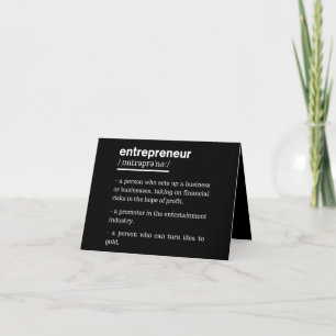 Entrepreneur Definition Funny Business Owner Gift Notitiekaartje