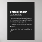 Entrepreneur Definition Funny Business Owner Gift Poster (Voorkant)