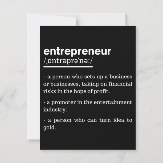 Entrepreneur Definition Funny Business Owner Gift Save The Date (Voorkant)