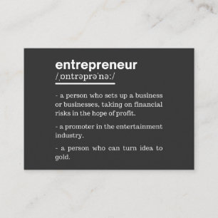 Entrepreneur Definition Funny Business Owner Gift Visitekaartje