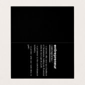 Entrepreneur Definition Funny Business Owner Gift Visitekaartje (Buitenkant ongevouwen)