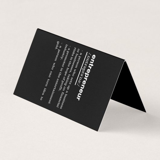 Entrepreneur Definition Funny Business Owner Gift Visitekaartje (Voorkant)