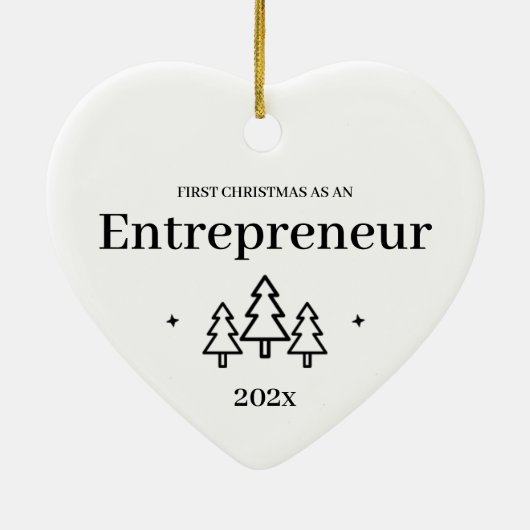 Entrepreneur Eerste kerstOrnament Keramisch Ornament (Achterkant)