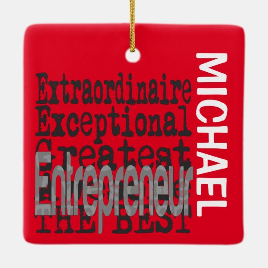Entrepreneur Extraordinaire CUSTOM Keramisch Ornament (Achterkant)