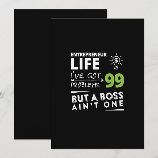 entrepreneur life i've got 99 problems but a boss feestdagenkaart (Voorkant / Achterkant)