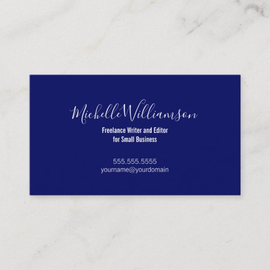 Entrepreneur Navy Blue Visitekaartje (Voorkant)