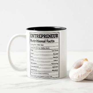 Entrepreneur Nutritional Facts Funny Business Tweekleurige Koffiemok