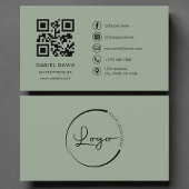 Entrepreneur Sage Green Logo QR Code  Visitekaartje
