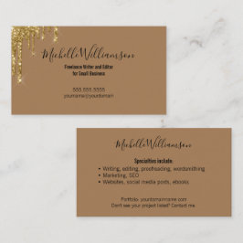 Entrepreneur Small Business Owner Freelance Gold Visitekaartje