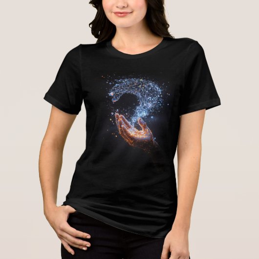 Entropisch verval: de schepping van Adam in Glitch Tri-Blend Shirt (Voorkant)