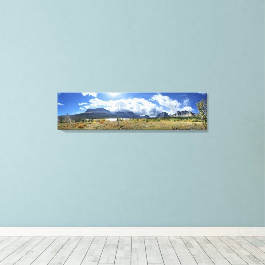 Entry Lake Sherburne - Glacier National Park Canvas Afdruk (Insitu (Houten vloer))