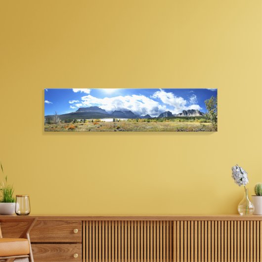Entry Lake Sherburne - Glacier National Park Canvas Afdruk (Insitu (Woonkamer))